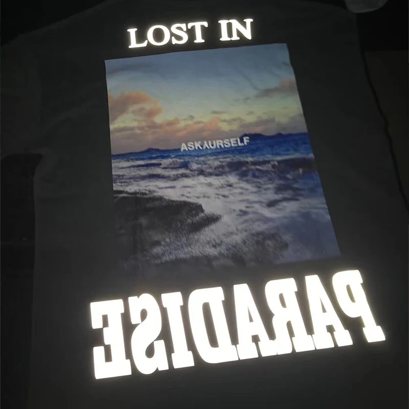 

Washed Hip Hop old Vintage Askyurself T Shirt 3M Reflective Inside Out Oversize In Paradise Askyurself T-Shirt Top Tee With Tag