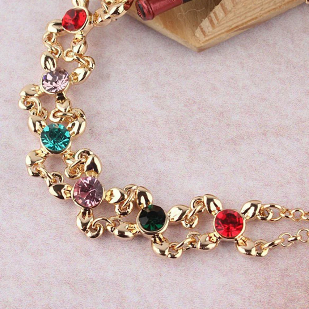 Модные красочные браслеты с кристаллами для женщин женский золотой