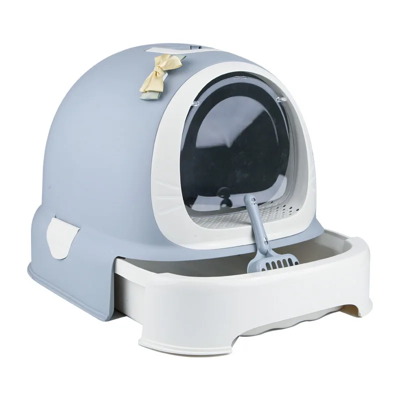 Большой компактный лоток для кошачьих туалетов портативный туалетный ящик с