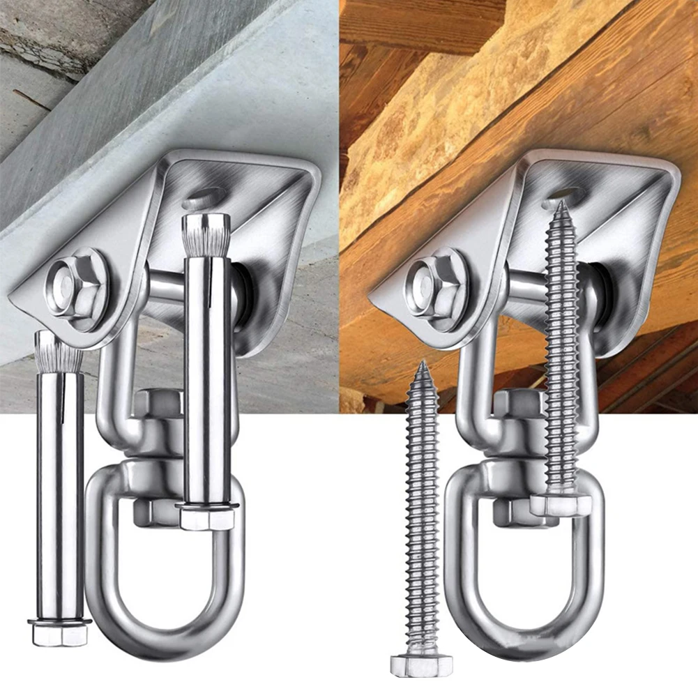 

Swings Fixed Plate Buckles Kit Portable 360 Degrees Rotatable Hammock Chair Lounger Hanging Hooks for Gymnastic Ring Hangers