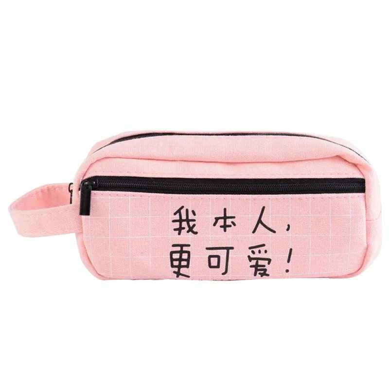 

Large Capacity Pencil Bag Canvas Pencil Case Kawaii Stationery bag School Supply back to school pencils bag