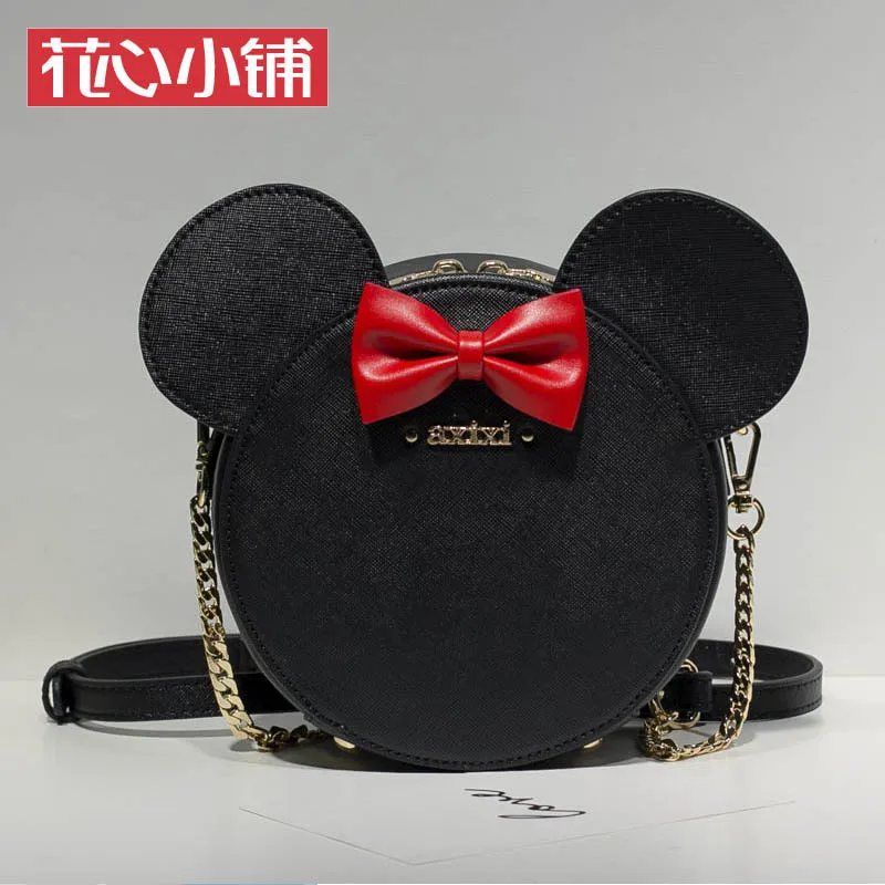 Disney мультфильм Микки плюшевый рюкзак женская сумка из искусственной кожи для