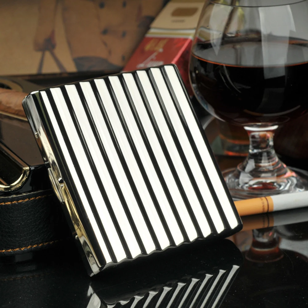 Гофрированный чехол для сигарет Хромированная медь может быть загружен с 20