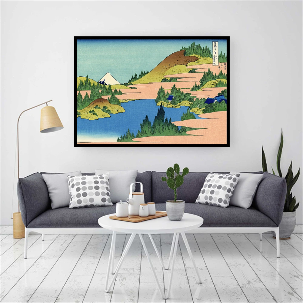 

Japanese art poster print the lake of Hakone in the Segami province prints Katsushika Hokusai Japanese Wall art