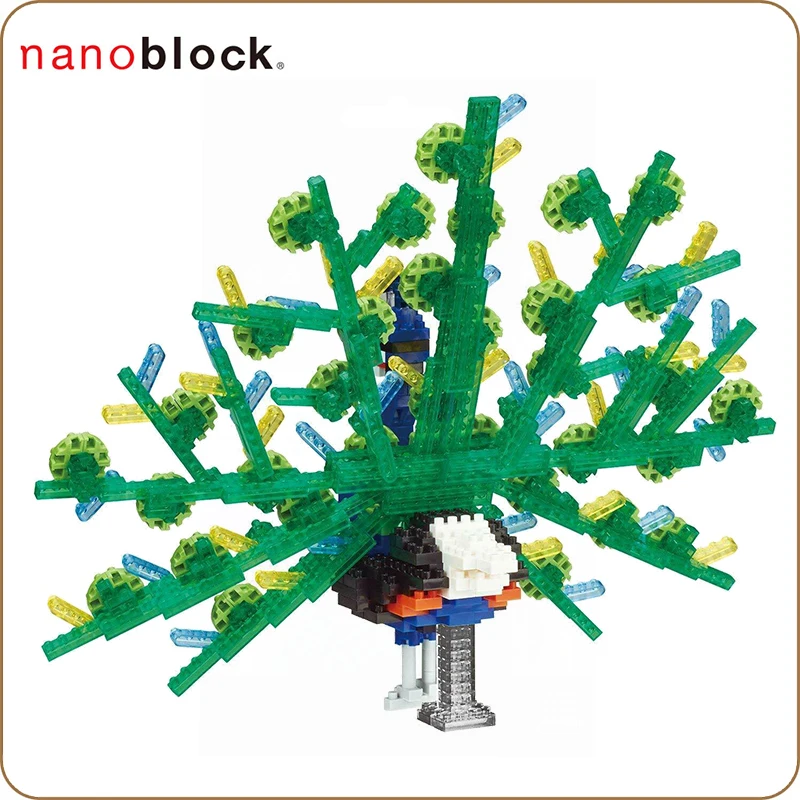 Kawada Nanoblock NBM023 Павлин строительные блоки фигурки животных игрушки Кирпичи 600 штук