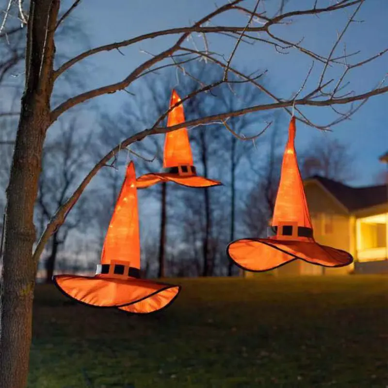 

Halloween glowing witch hat ornaments holiday dance party hat wizard hat Christmas hat light festival cute simple funny glow