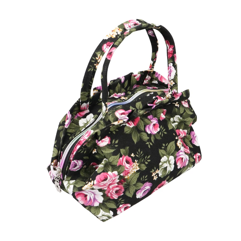 Холщовая Сумка для женщин Повседневная маленькая сумочка с цветами удобная