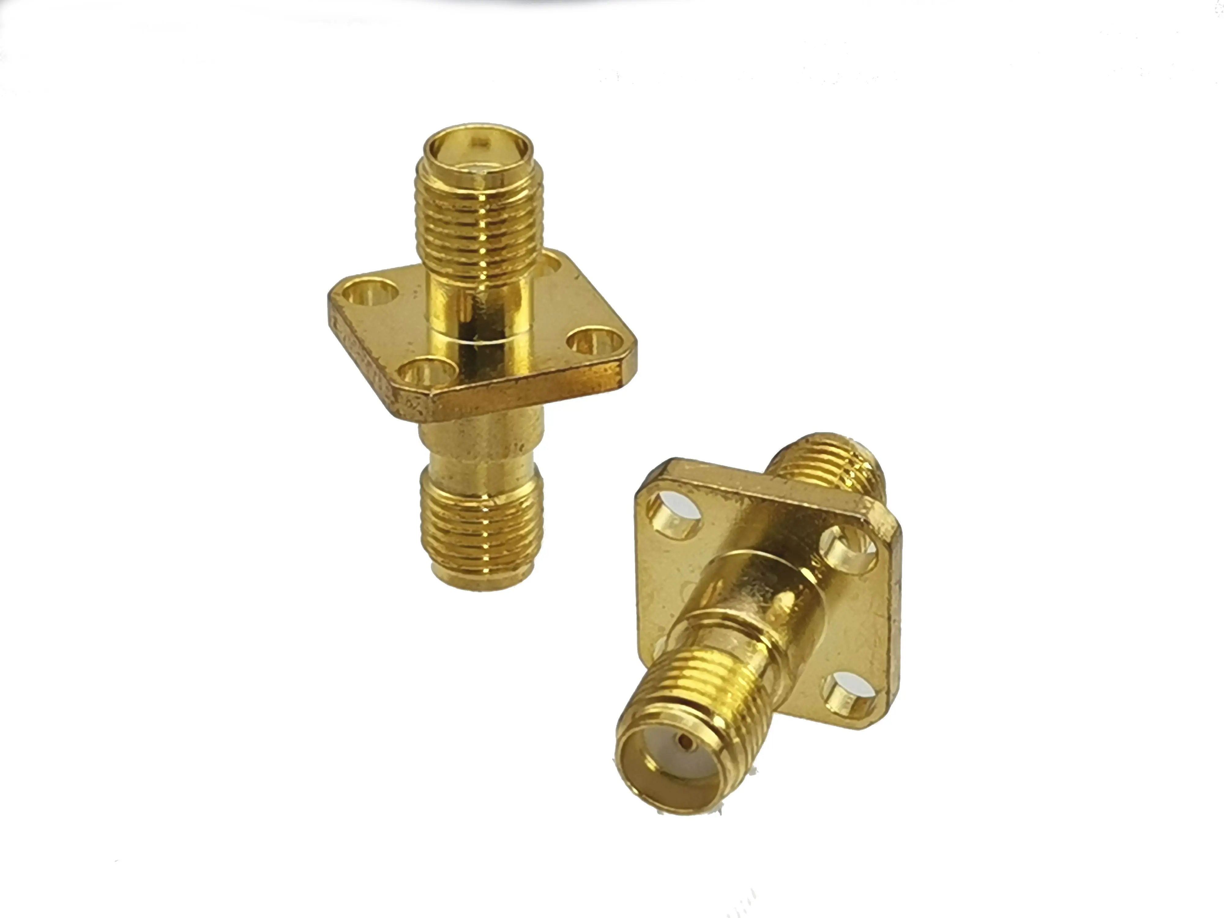 SMA female to SMA female jack flange mount in series RF adapter connector