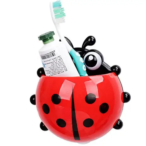 

Ladybug Toothbrush Holder Suction Ladybird Toothpaste Wall Sucker Bathroom Sets rack stand