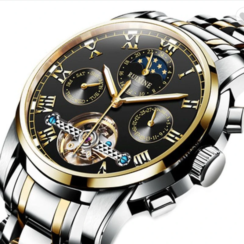 

Men Automatic Watch Sapphire Luxury Mechanical Wristwatch Stainless Steel Waterproof Watch Men Relogio Masculino