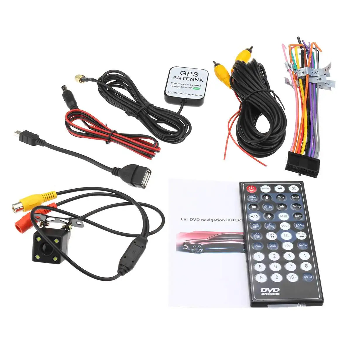 6,2 дюймов двойной 2DIN автомобильный стерео dvd-плеер bluetooth gps навигация HD USB ТВ камера TFT пульт дистанционного управления