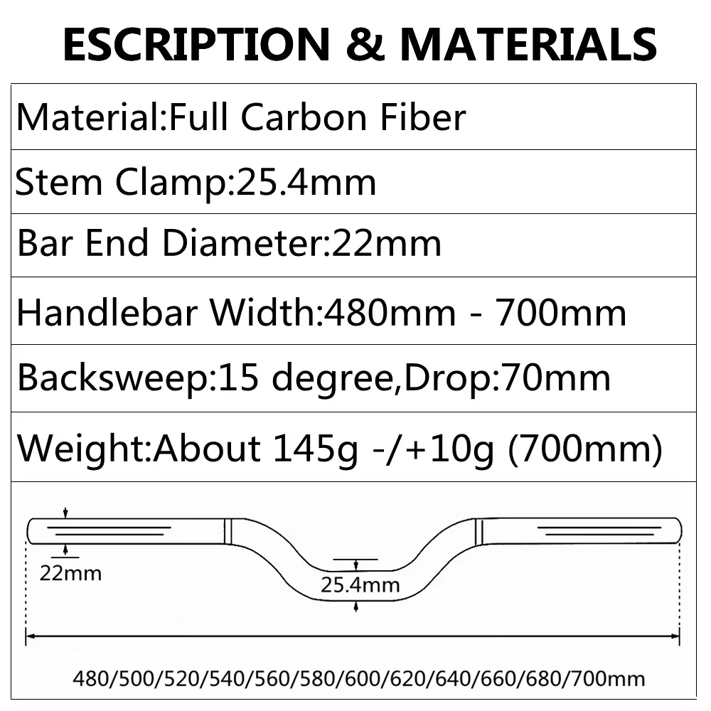Руль для велосипеда из углеродного волокна руль горного детали U-образный