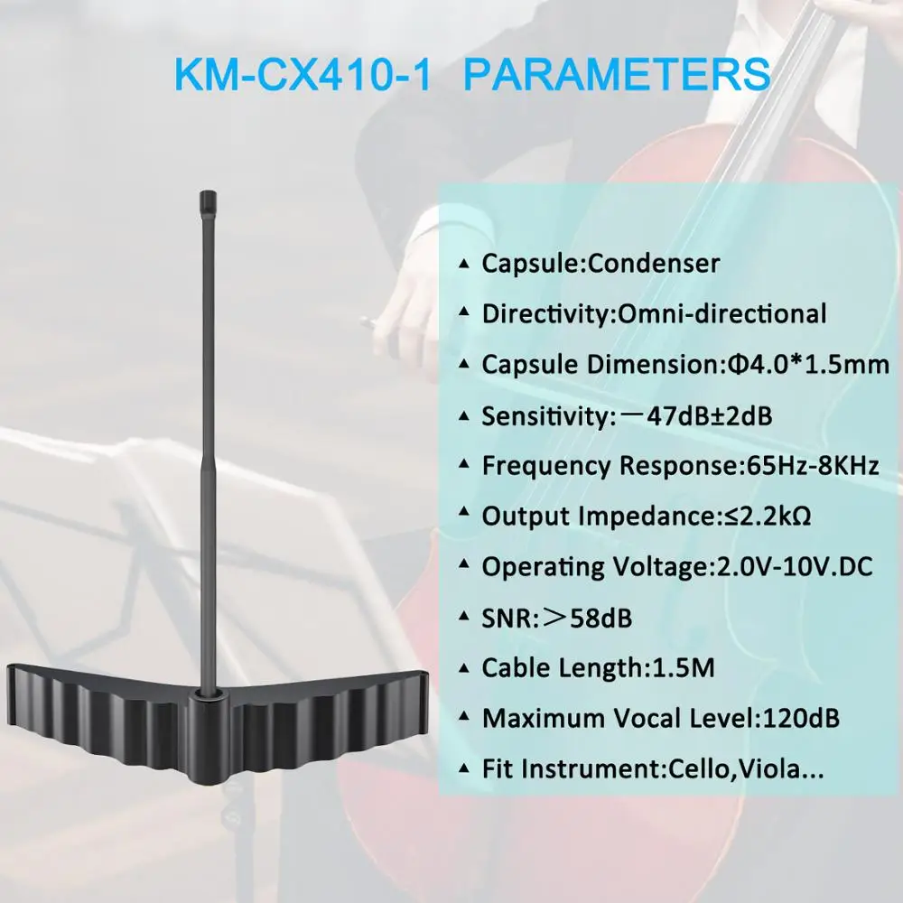 Мини-микрофон KIMAFUN для музыкальных инструментов микрофон виолончели