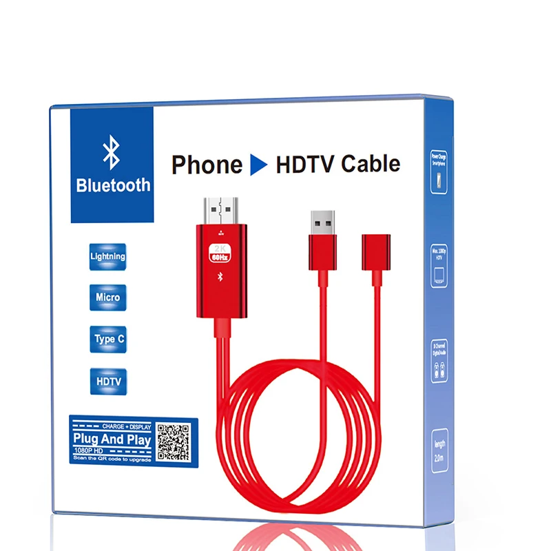 2K Bluetooth совместимый USB HDMI кабель адаптер для Iphone 11 PRO MAX XS XR 6 7 8 Plus Samsung S8 LG IOS