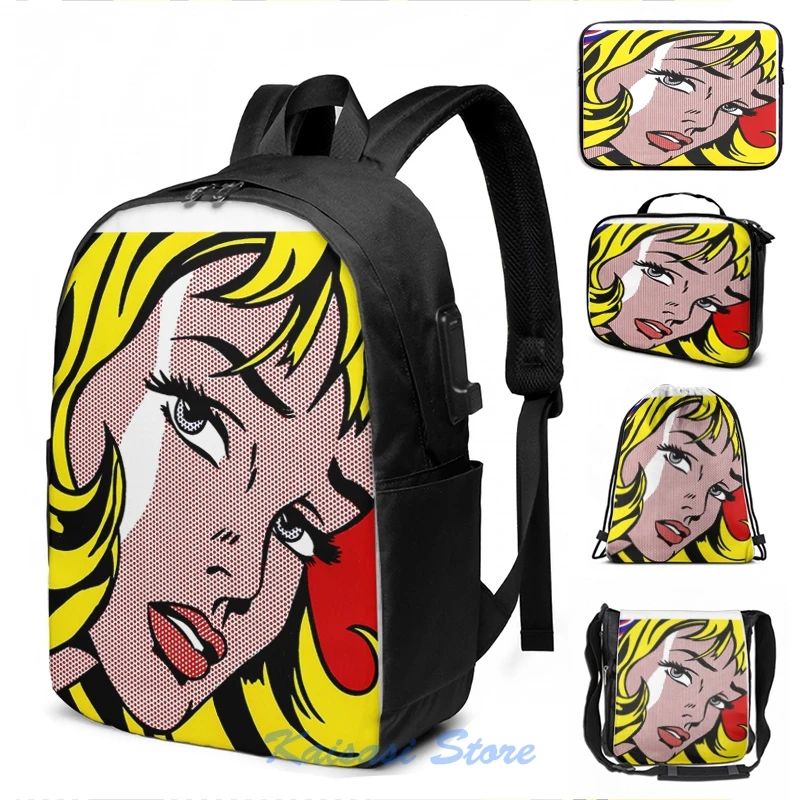 Рюкзак для ноутбука с забавным графическим принтом в виде девушки стиле поп арт