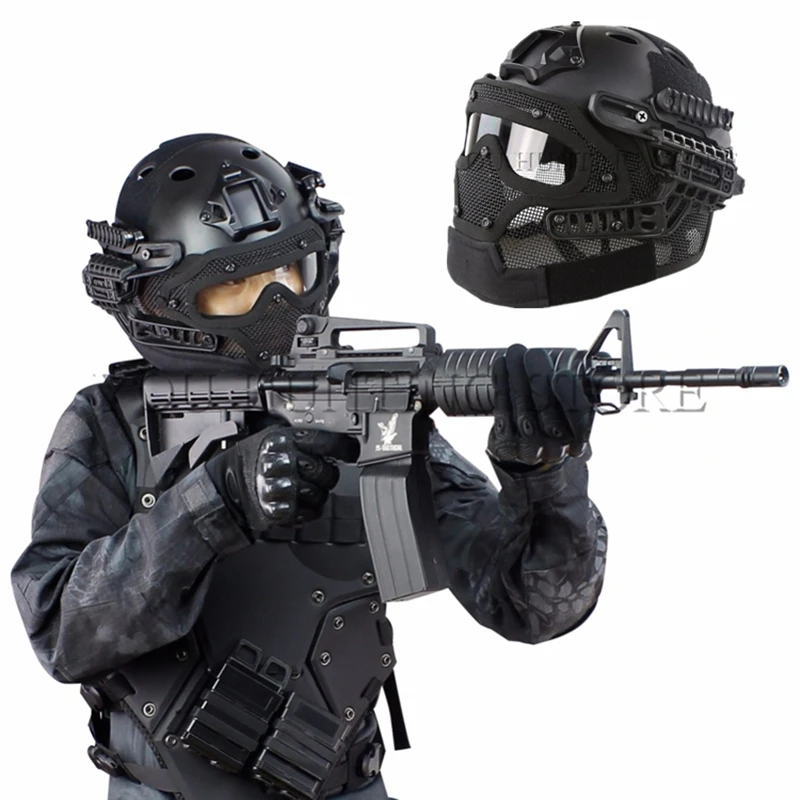 Новая тактическая маска G4 с полным покрытием лица защитный шлем очками для PJ Vent