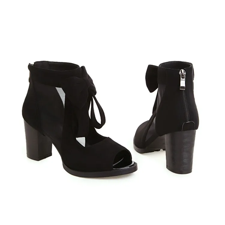 Сандалии женские на высоком каблуке Босоножки с открытым носком сетчатая обувь