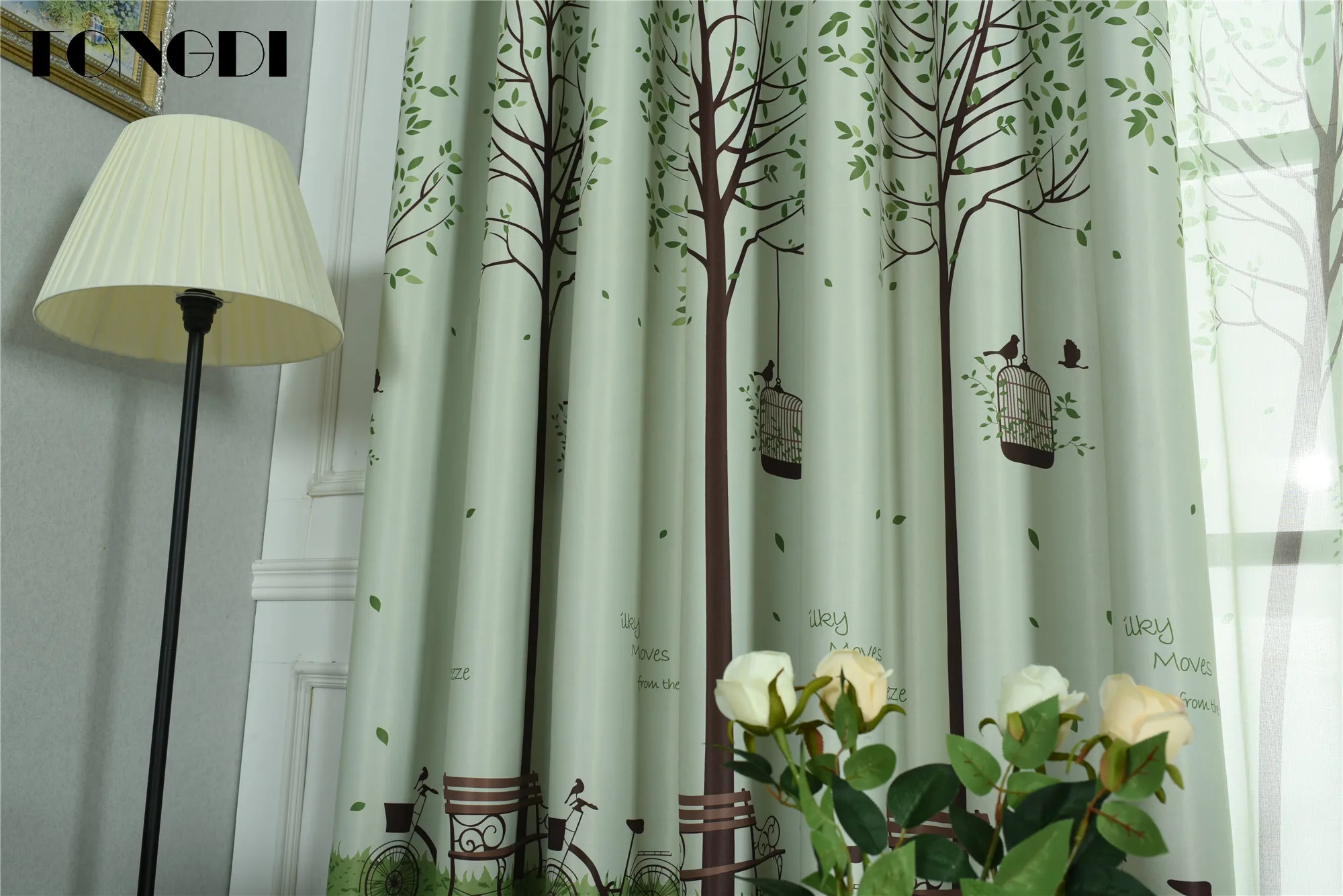 TONGDI светонепроницаемые шторы пасторальный парк искусственное украшение для