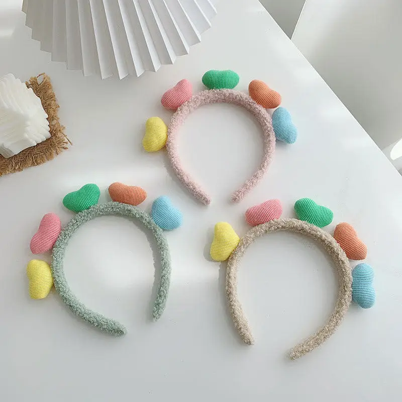 

Sweet Net Red Color Love Hairband Female Korean Simple Washing Hairband Cute Girl All-match Outing Hairband Hairpin Headdress