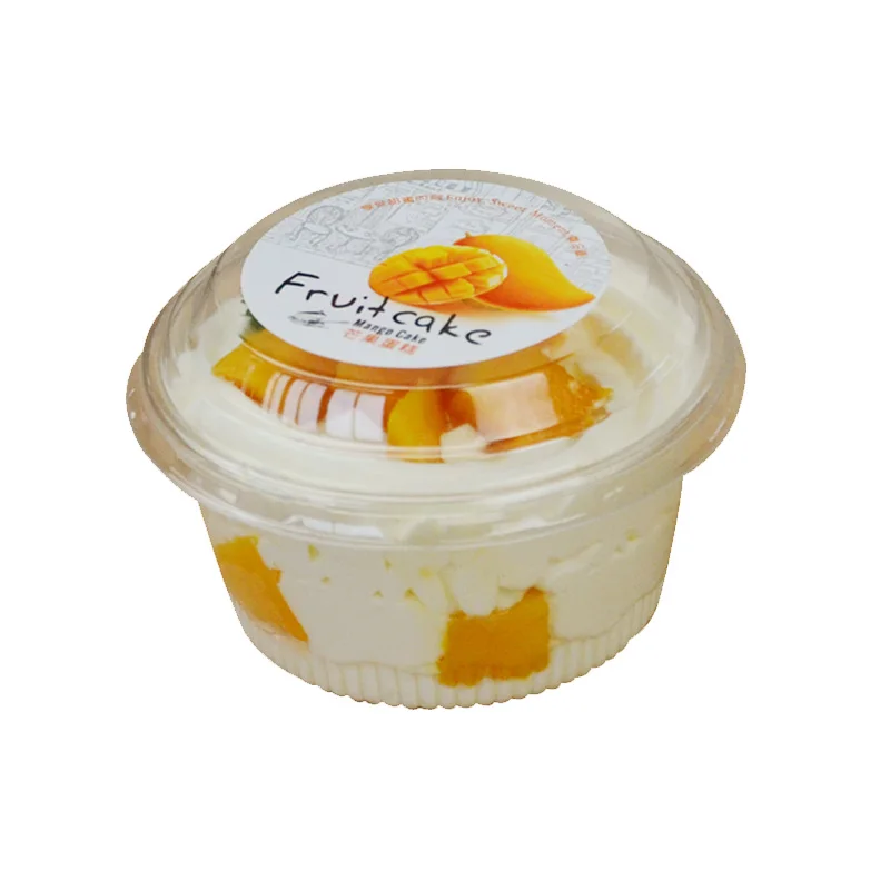 

50pcs High quality round transparent fruit box handmade diy dessert cream cake pudding takeaway packaging plastic cup with lid