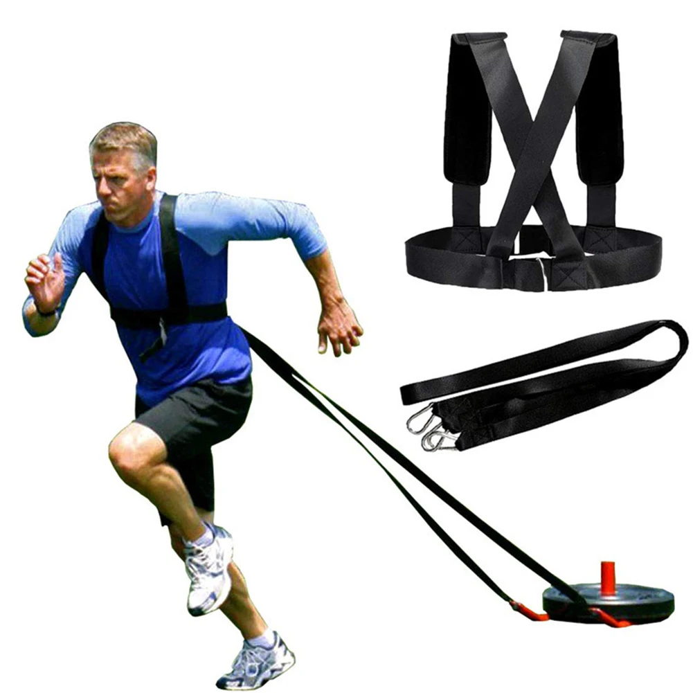 

Men Women Fitness Resistance Training Sled Team Sports Workout Adjustable One Size Football Equipment Speed Harness Trainer