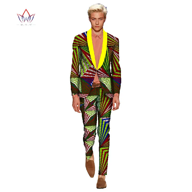 Костюм мужской из блейзера и брюк африканская одежда для мужчин льняной костюм