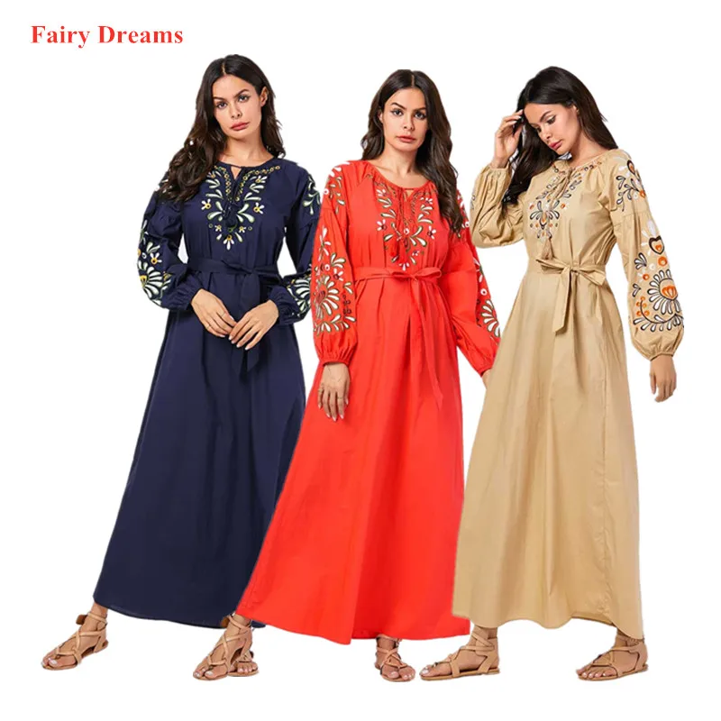 Бандаж женские мусульманские платья вышивка Дубай абайя Турция турецкий кафтан