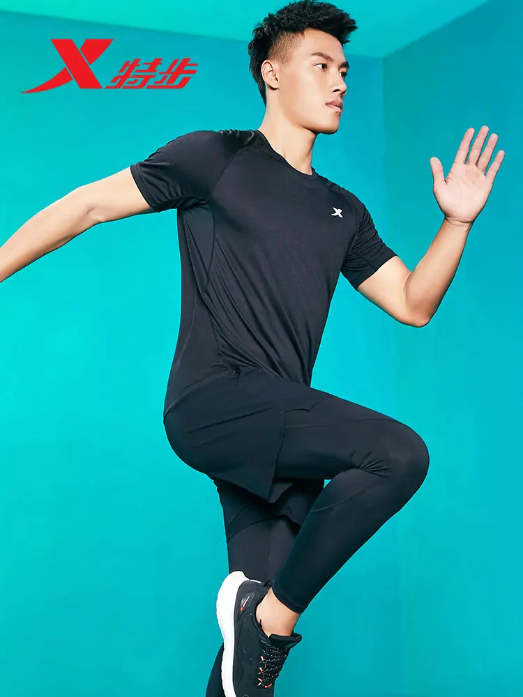 Спортивный костюм тройка Xtep с короткими рукавами и брюками удобный дышащий