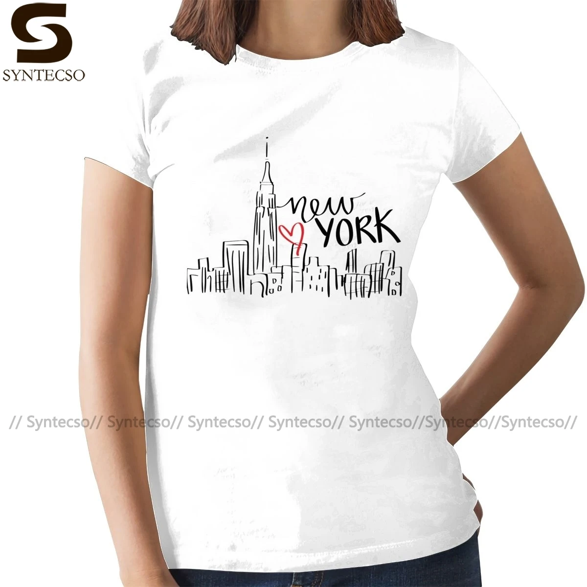 

I Love New York T-Shirt NEW YORK CITY T Shirt XXL Short-Sleeve Women tshirt White O Neck Ladies Tee Shirt