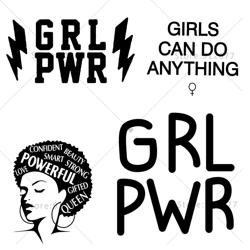 Феминистская девушка сила Женщины Русалка нашивки для одежды Простые буквы