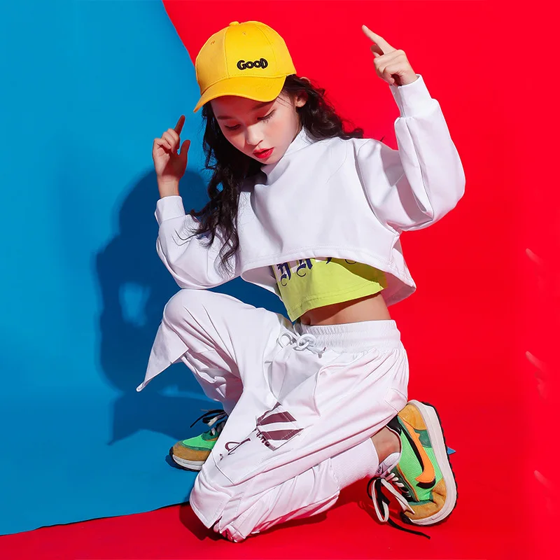 

2020new Girl Hip Hop Suit Hip-hop Show Jazz A Juvenile Navel Jacket Tide Children Dance Performance Clothing