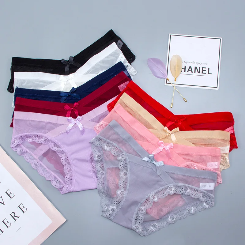 Calzoncillos de encaje sin costuras para mujeres embarazadas, ropa interior Sexy, talla M/L/XL, 1 unidad-4