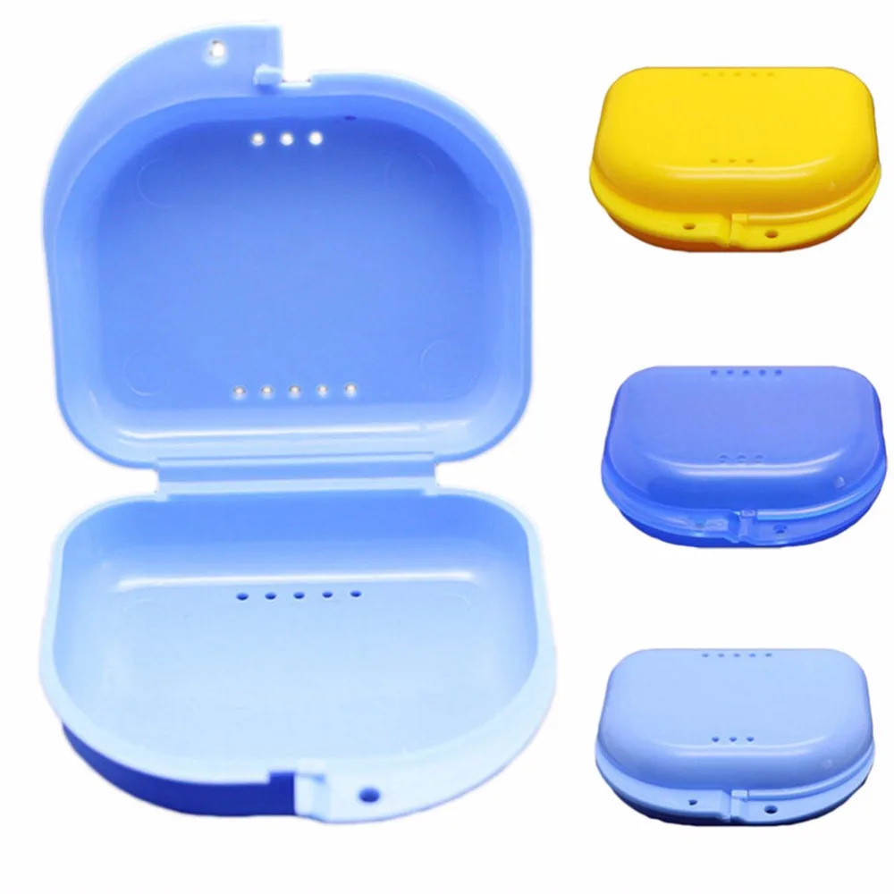

Colors Denture Bath Case Cup Box Holder Storage Soak Container with Strainer Basket for Travel Cleaning Random color