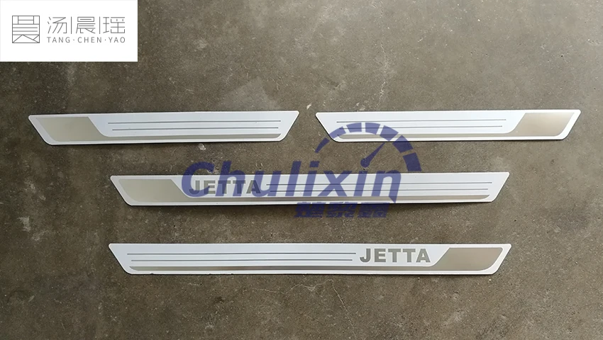 4 шт./лот ультратонкая Накладка на порог из нержавеющей стали для 2011 2017 VW Volkswagen JETTA