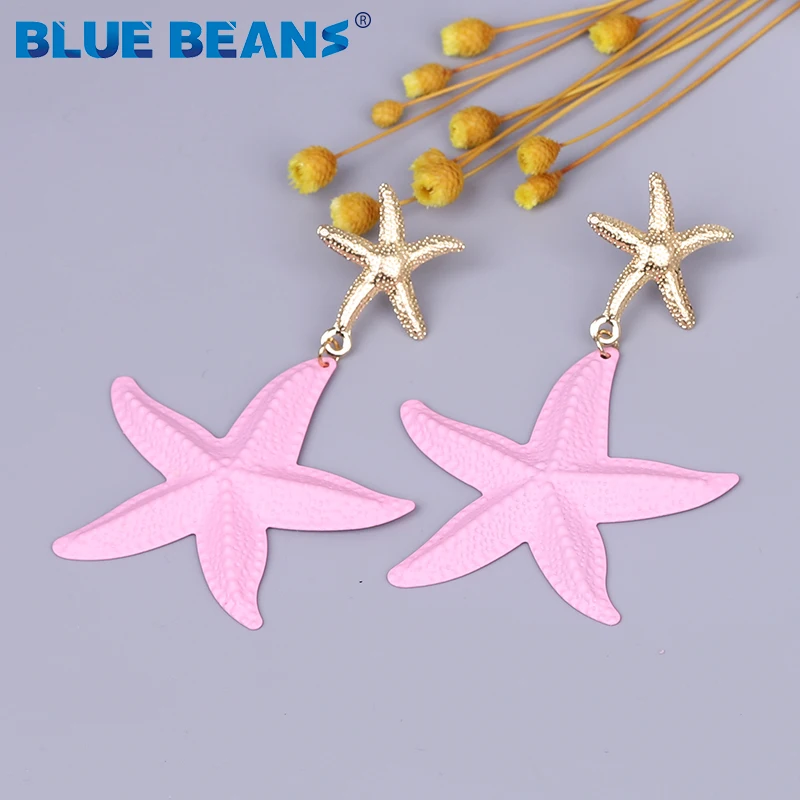 Серьги в богемном стиле с морской звездой женские висячие украшения из металла