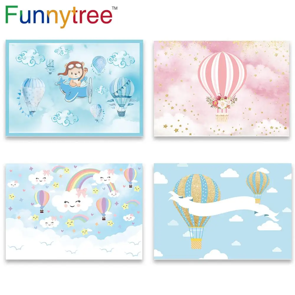 Funnytree горячего воздуха фон для фотосессий воздушный шар с изображением самолета