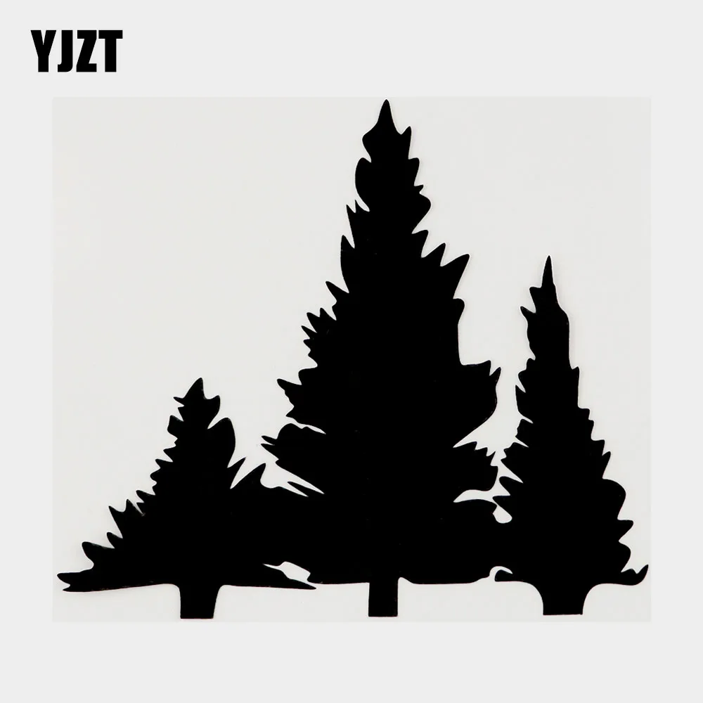 

YJZT 13.6CM×12.2CM Personality Plant Tree Pine Silhouette Vinyl Decal Car Sticker Black/Silver 18B-0626