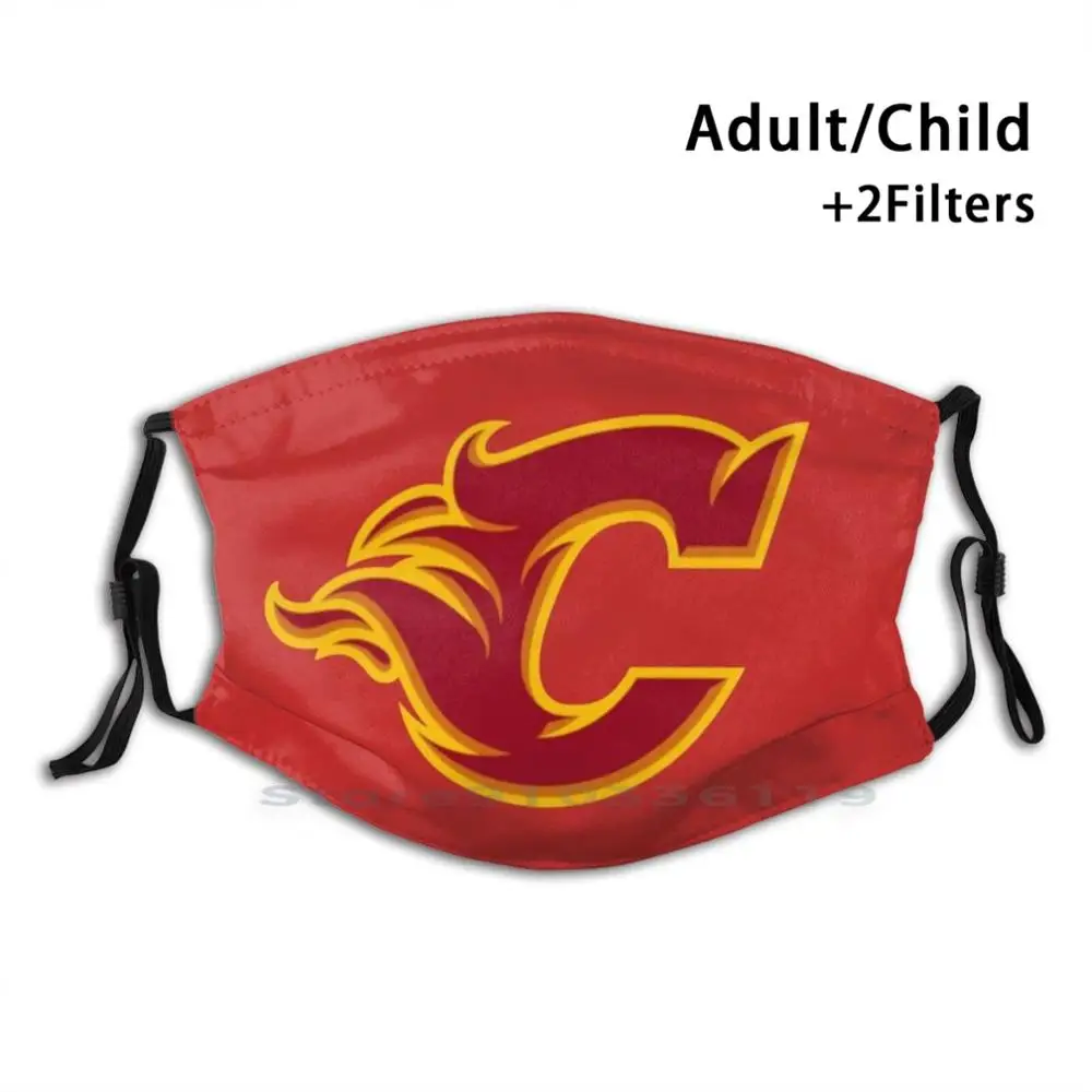 

Flames - Calgary Print Reusable Pm2.5 Filter DIY Mouth Mask Kids Hockey