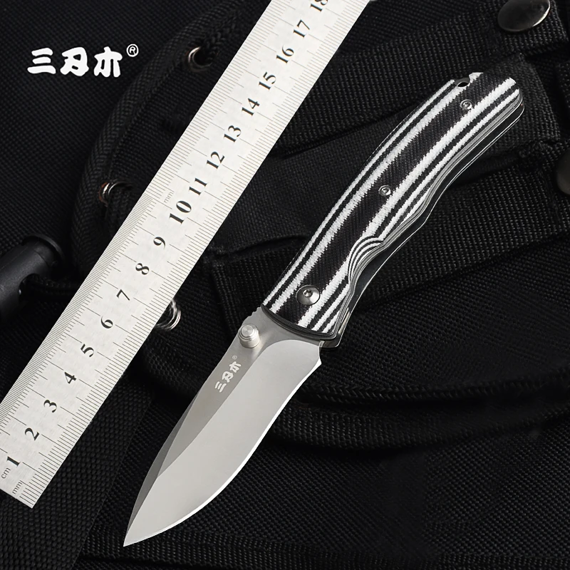 

Sanrenmu 9055 Multi Pocket Tools Belt Clip Folding Knife 8CR14MOV Blade G10 Handle for Camping, Hiking and Survival