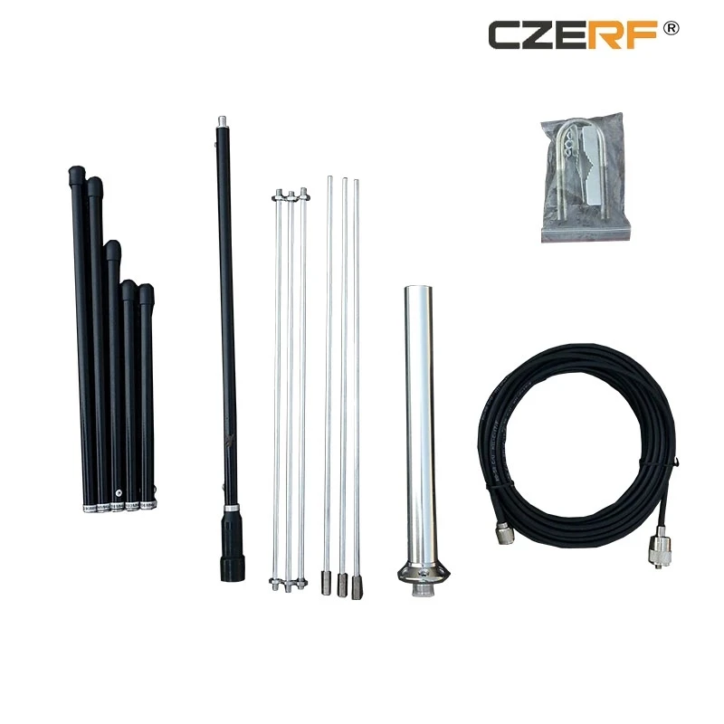 1/4 wave Professional GP Antenna 5 frequency point aluminum alloy antenna FM transmitter no cable | Электроника