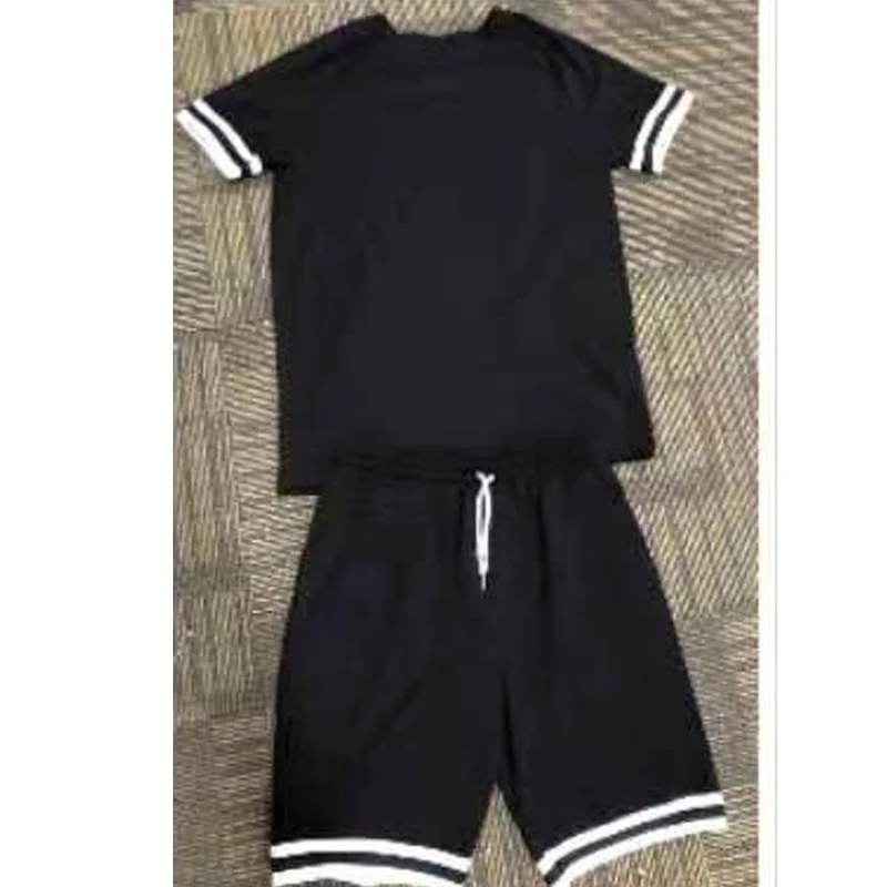 

Casual Sportswear Running Men Set Fitness Sporting Suits Short Sleeve Men's T-shirt + Sports Shorts Quick Drying 2 Piece Clothes