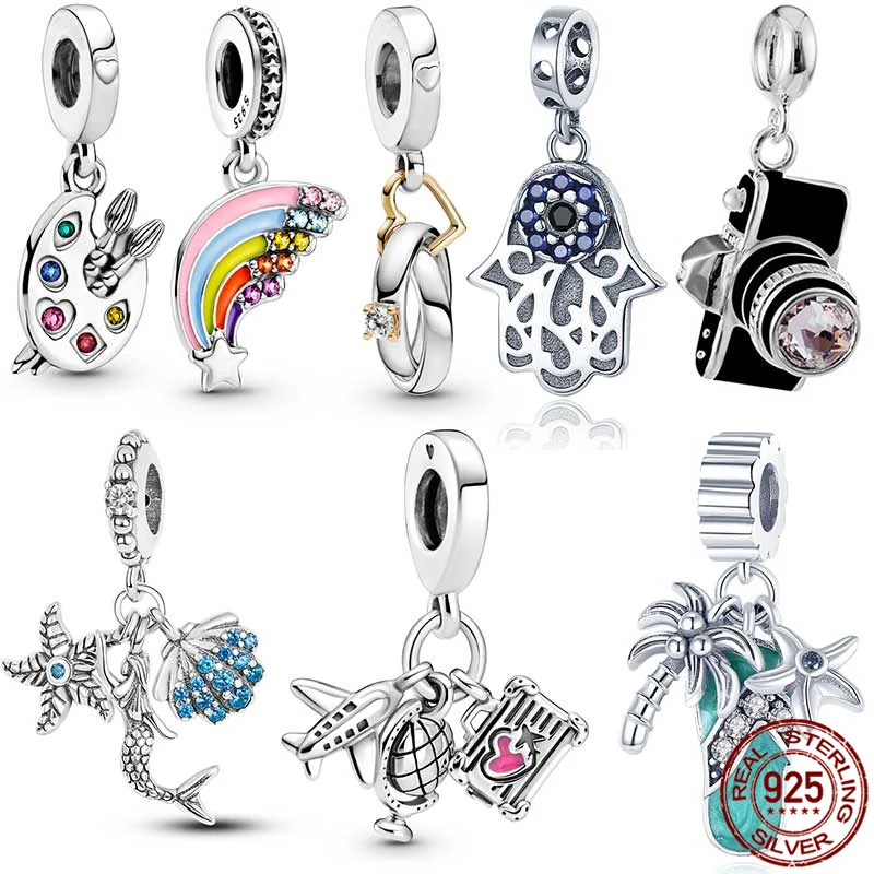 

Pandach 100% Real 925 Sterling Silver Vintage Locomotive Train Car Charm fit Women Charm Bracelet DIY Jewelry Making CMC507