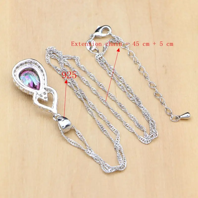 Набор ювелирных изделий из серебра 925 пробы украшение мистического радужного