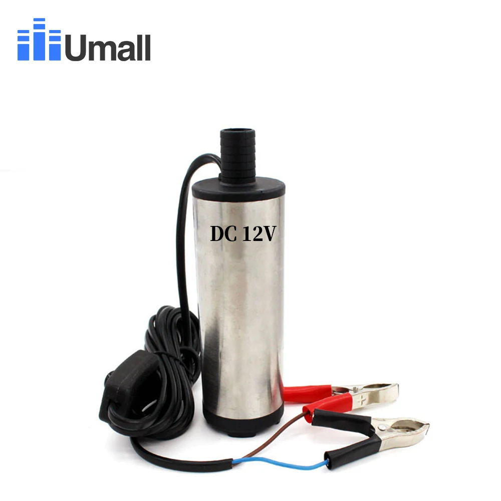Built-in 12V clip Портативный мини 12 В 24 В DC Электрический погружной насос для перекачки дизельного масла воды алюминиевого сплава оболочки 12л/мин насос передачи топлива - Напряжение: Built-in 12V clip