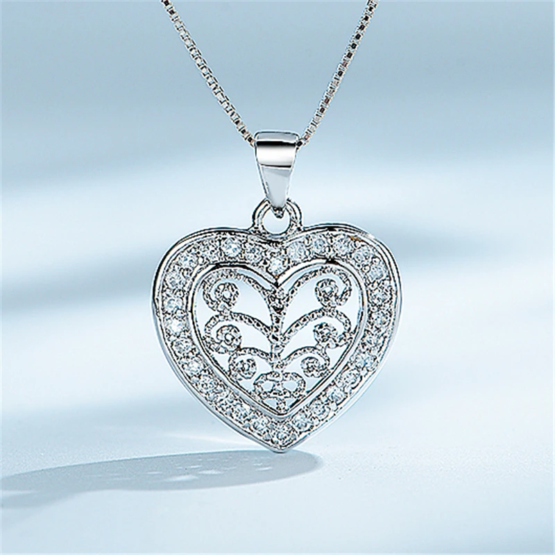 Ожерелье из стерлингового серебра 925 пробы с прозрачным кубическим цирконием в