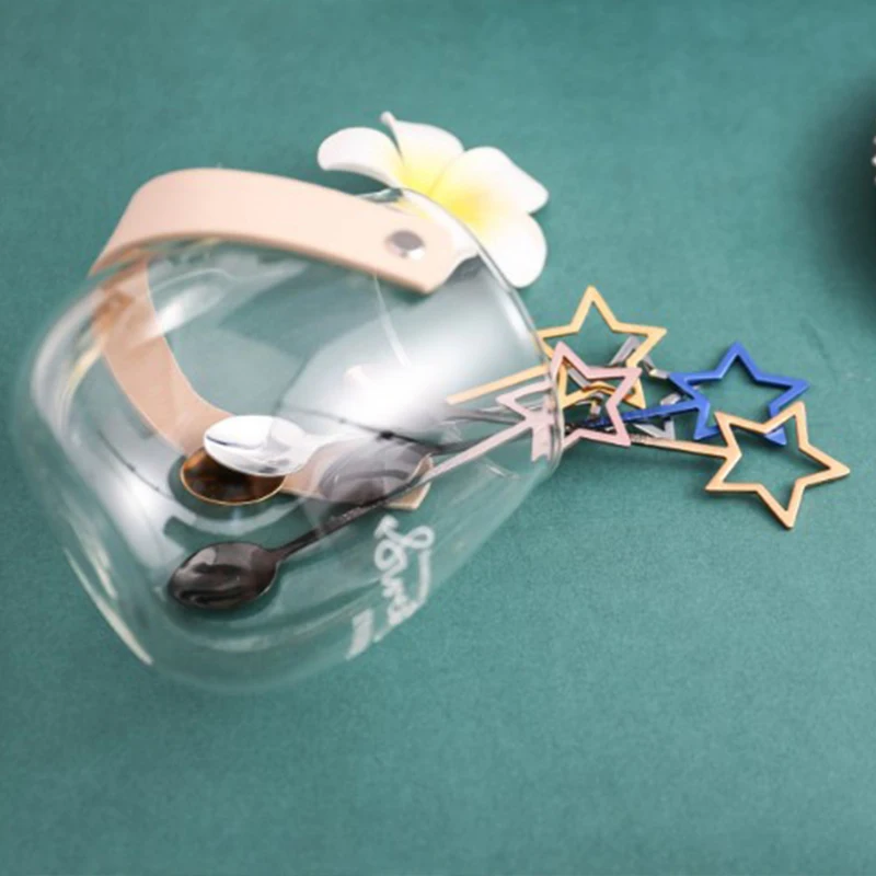 Милая кофейная ложка из нержавеющей стали в форме звезды десерт мороженое