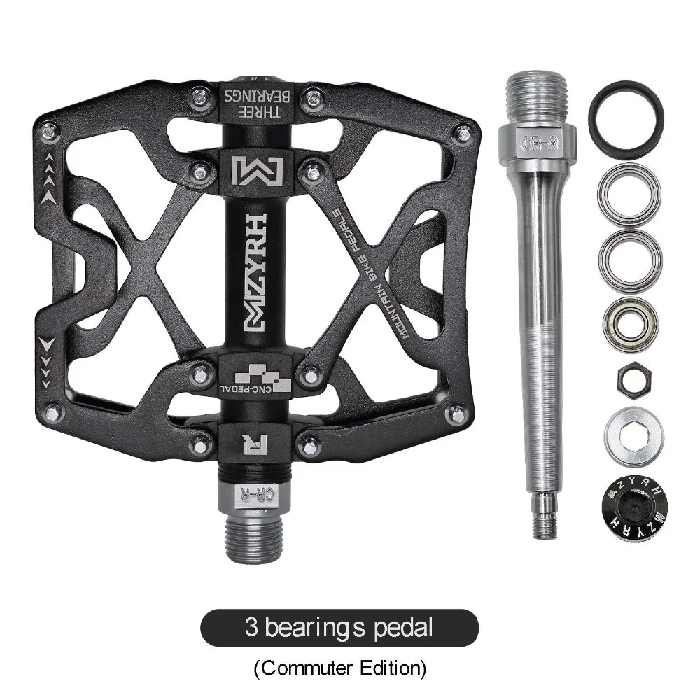 

MZYRH Y07 Bicycle Pedal 3 Bearing Mountain Bike Aluminum Alloy Bearing Pedal Road Bike Palin Lightweight CNC Pedal