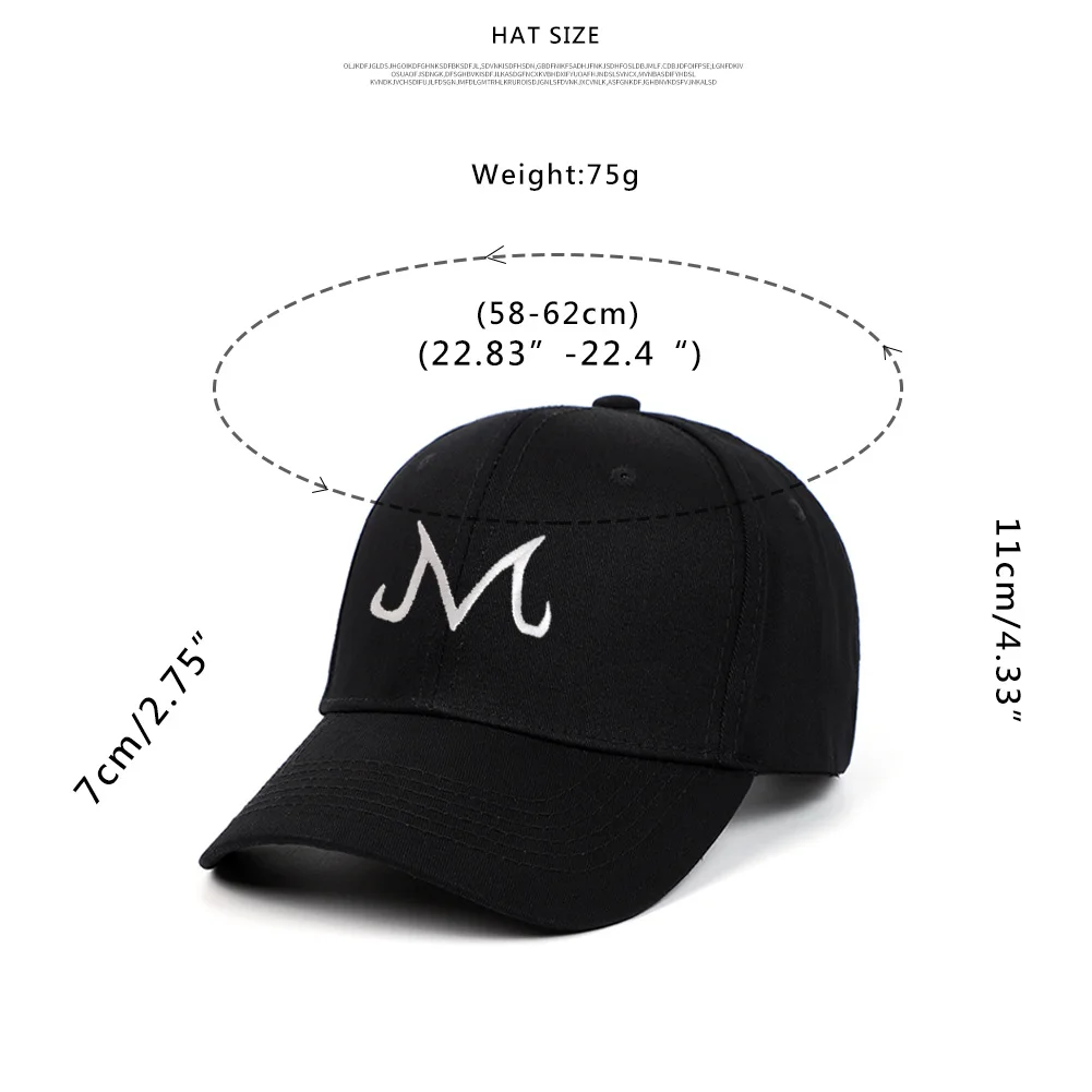 

Men Women M Ltter Embroidered Dad Hat Solid Black Baseball Cap Cotton Casquette Hat Fashion Unisex Dad Cap Hats Bone