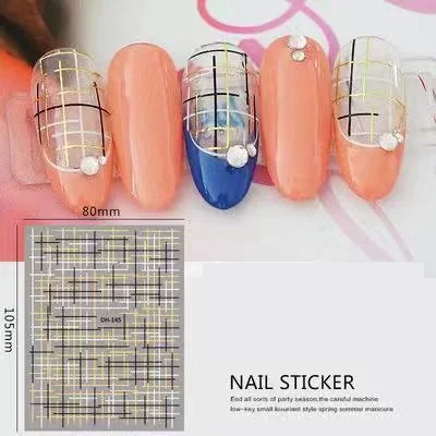 ZD-2979-2986 серии, новейший дизайн золотых линий, стикеры 3D на ногти nail Art Шаблон для украшения ногтей