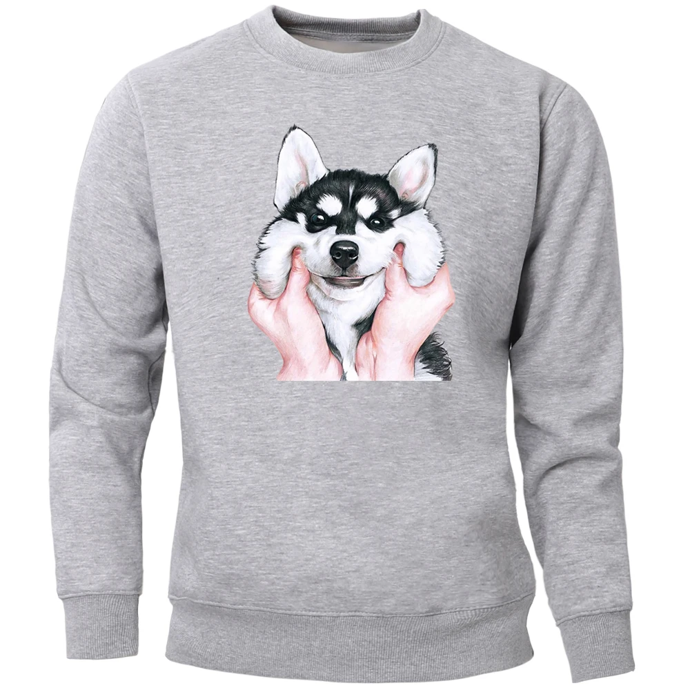 Собака Хаски толстовки Для мужчин забавные толстовка с круглым вырезом на шее